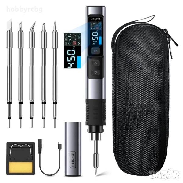 USB поялник DC 100W комплект с 6 накрайника за запояване КИТ2, снимка 1