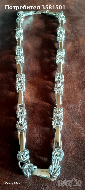 170/Сребърен Синджир Царска плетка-82грама., снимка 1