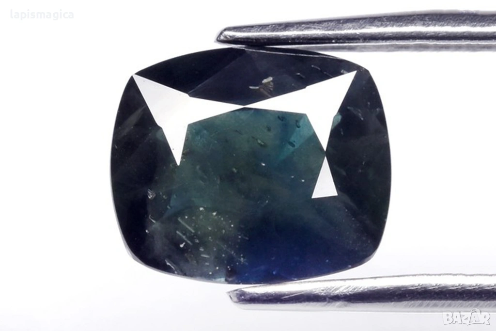 Синьо-зелен сапфир от Австралия - нагряван 1.90ct, cushion шлифовка 8x7mm, снимка 1