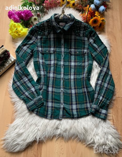 Карирана зелена риза s.Oliver, снимка 1
