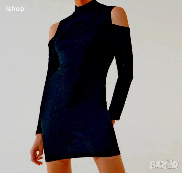 Черна Рокля с Голи рамене, снимка 1