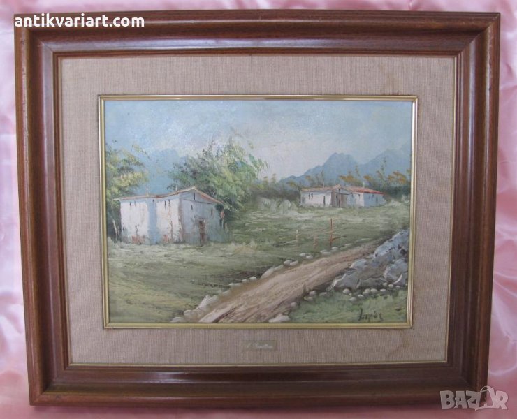 Стара Оригинална маслена Картина подписана, снимка 1
