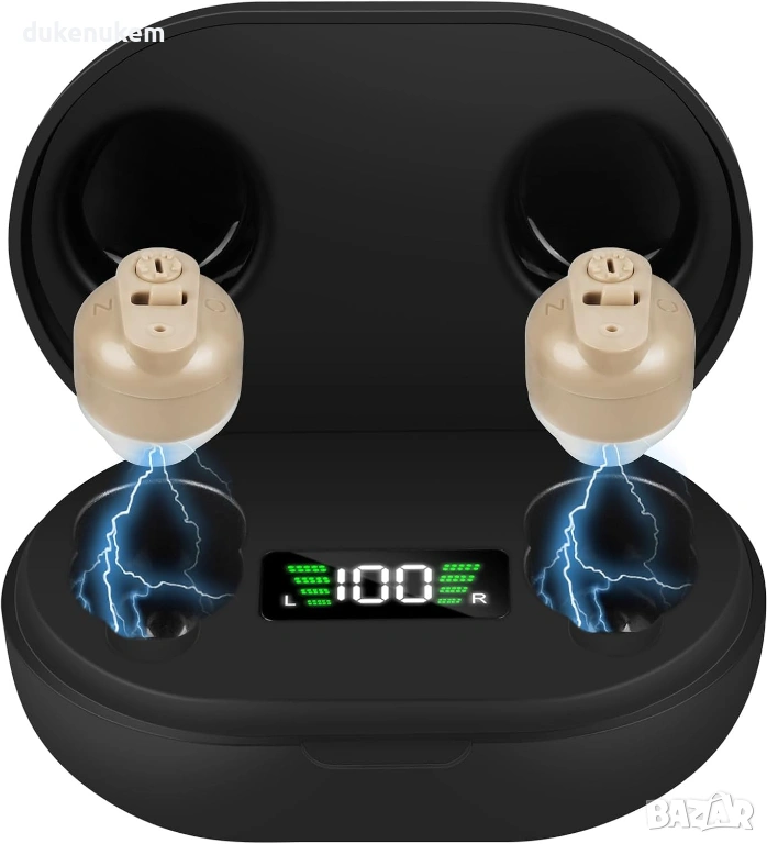 Акумулаторен слухов апарат, In-Ear, с кейс за зареждане, снимка 1