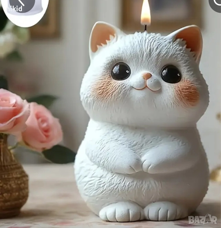 3D Коте котенце Котка права силиконов молд форма фондан шоколад смола свещ гипс декор украса, снимка 1