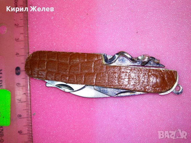 СТАРО КОМБИНИРАНО КОЛЕКЦИОНЕРСКО ДЖОБНО НОЖЧЕ с МАРКИРОВКА - 1997 На ОСТРИЕТО и КОЖЕНИ ЧИРЕНИ 43148, снимка 6 - Колекции - 44018886