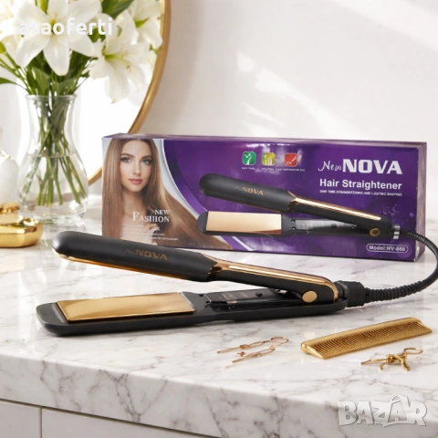 Професионална преса за коса New Nova NV-868 – Керамично покритие и 220°C