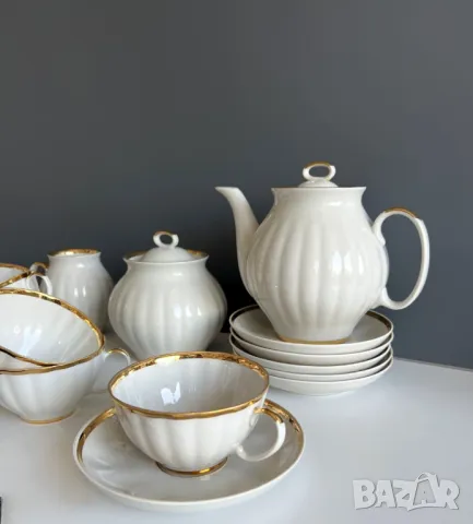 Сервиз за чай Дулево-Бял лебед,от времето на СССР , снимка 5 - Сервизи - 41787642