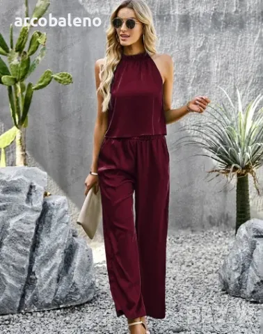 Дамски комплект от две части панталони Temperament Commuter Glossy Fabric, 3цвята , снимка 14 - Комплекти - 40368919