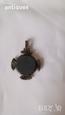 Стар сребърен медальон / амулет - Hanussen - проба 0.800, снимка 4 - Антикварни и старинни предмети - 53258012