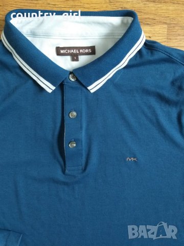 Michael Kors Polo Shirt Blue - страхотна мъжка блуза КАТО НОВА, снимка 3 - Блузи - 27790388