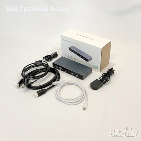 Нов Превключвател 2 Порта USB C/HDMI + Кабели MT-VIKI 4K KVM, снимка 7 - Друга електроника - 43568337