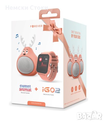 Bluetooth колонка + смарт часовник Forever Sweet Animal iGo2, Оранжева, снимка 2 - Смарт часовници - 43759987