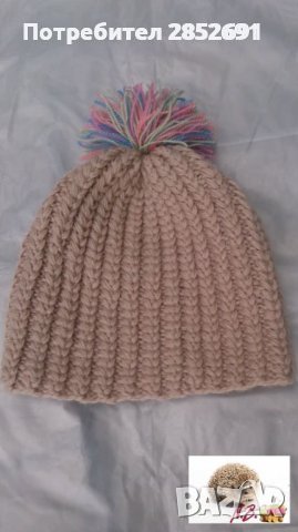 Зимни шапки.Ръчно плетиво,безшевни., снимка 2 - Шапки - 38443600