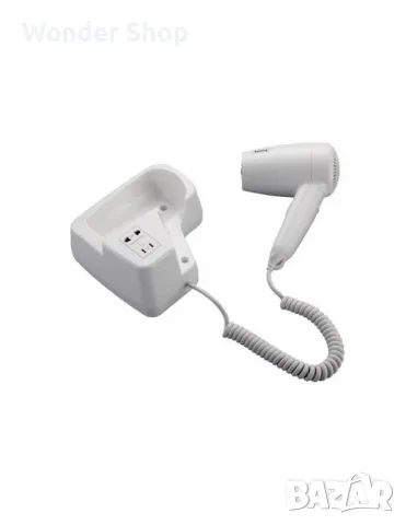 Стенен сешоар за хотели, 1300W, 2 скорости, с изход за самобръсначки, снимка 2 - Сешоари - 48212129