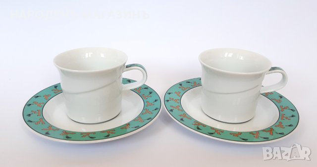 ROSENTHAL - немски порцелан сервиз чаши два двойни сета за кафе чаши сервиз , снимка 1 - Други ценни предмети - 44132486