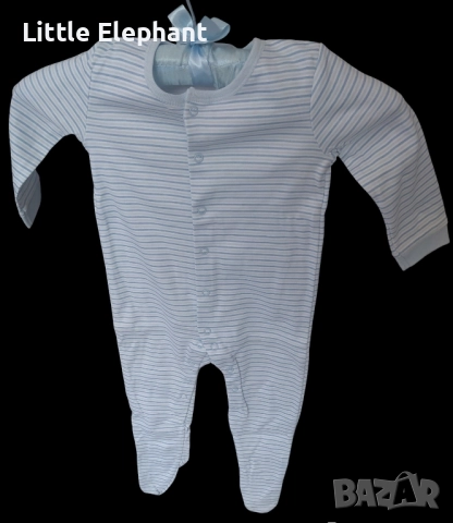 Цяла пижамка ромпърче многоцветно малко райе за 9-12 мес момченце,Англия/ново