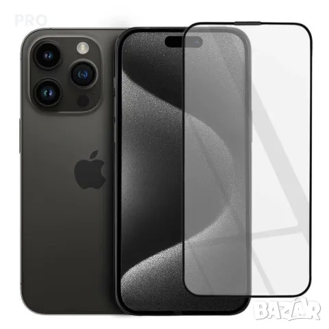 Закалено стъкло OG Premium за iPhone 16 Pro 6,3" с черна рамка, снимка 3 - Apple iPhone - 49596827