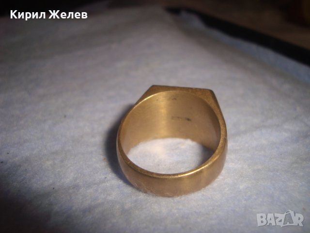 СТАР ПОЗЛАТЕН БРОНЗОВ РЕТРО АРТ ДЕКО ПРЪСТЕН с ПЕЧАТИ 18К 750 за КОЛЕКЦИЯ МАЙСТОРСКА ИЗРАБОТКА 24253, снимка 14 - Антикварни и старинни предмети - 37395524