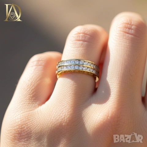 Нов Златен Пръстен с 0.50кт Естествени Брилянти , снимка 3 - Пръстени - 40062787