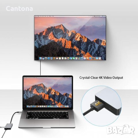 USB C HUB 11 в 1,  EXSYS EX-1221HM, HDMI 4K, Type C, 3.5mm Audio, PD 100W, 3xUSB2.0,2xUSB3.0, Double, снимка 5 - Други - 40244046