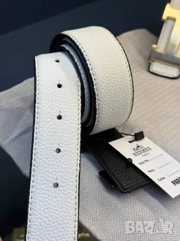 колани от ествествена кожа в кутия hermes 4см, снимка 4 - Колани - 50422519