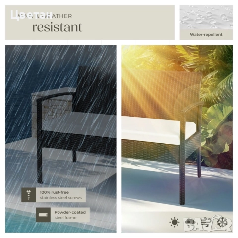 Градински сет от ратан, снимка 3 - Градински мебели, декорация  - 51802921