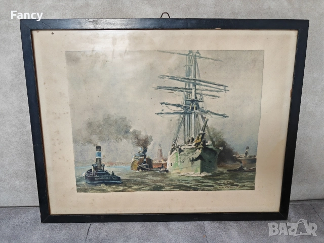 Стара картина R. Putsche 1945 г, снимка 2 - Антикварни и старинни предмети - 52696675