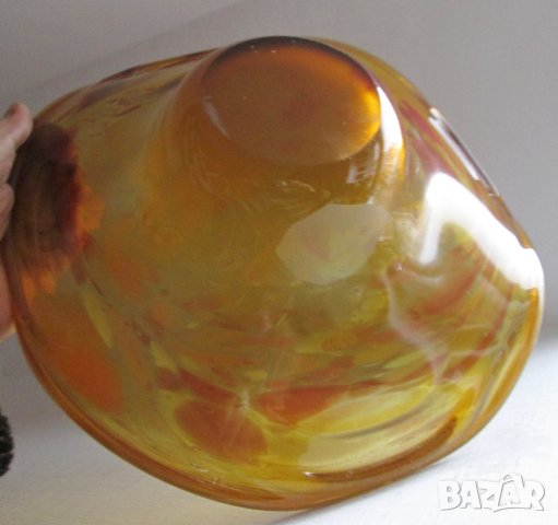 Тежка, красива, стъклена голяма фруктиера Арт стъкло , снимка 4 - Други стоки за дома - 10670657