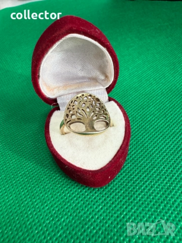 Позлатен сребърен пръстен / дървото на живота. №7682, снимка 5 - Пръстени - 52638166