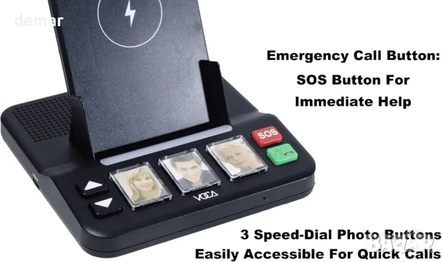 Система за свободни ръце VOCA Senior с 3 фото бутона за бързо набиране, спешно повикване, снимка 2 - Друга електроника - 49525474