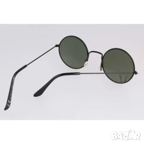 Слънчеви очила Ленънки черна рамка, тъмнозелени стъкла, снимка 3 - Слънчеви и диоптрични очила - 47735133