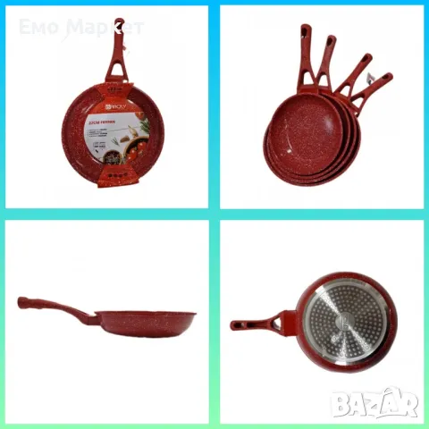 Тиган с керамично покритие, наличен в 4 размера: 18 см. 20 см. 22 см. и 24 см. 