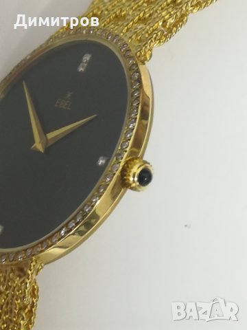 EBEL нов - злато 18к+диаманти - ултратънък швейцарски поръчков часовник, снимка 4 - Луксозни - 33121976