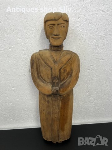Майсторска дърворезба на монах. №4901, снимка 1 - Антикварни и старинни предмети - 43764115