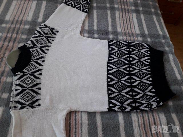 Блузон бяло и черно S - М, снимка 4 - Блузи с дълъг ръкав и пуловери - 27606889
