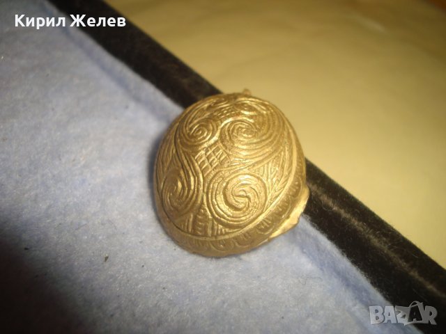 СТАРО ЕТНОГРАФСКО УКРАШЕНИЕ БРОНЗ с ЖИВАЧНА ПОЗЛАТА РЪЧНО ОРНАМЕНТИРАНО БИЖУ АПЛИКАЦИЯ НАКИТ 31387, снимка 5 - Антикварни и старинни предмети - 38033592