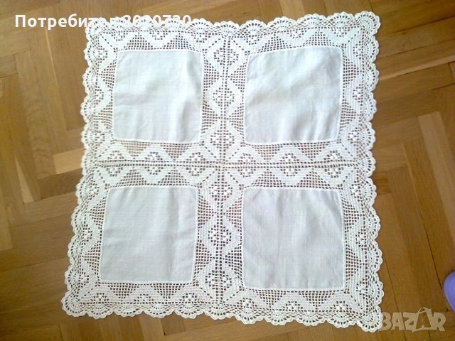 Каре-Мильо с ленена канаваца и бордюри на 1 кука с размери 65 см., снимка 1