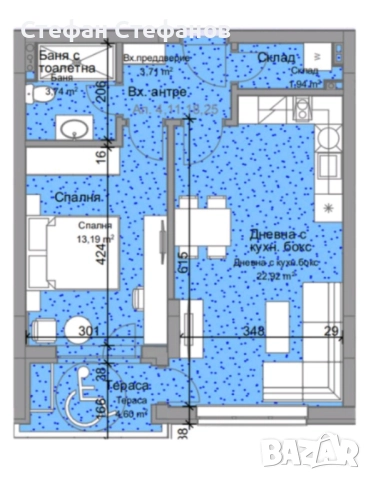 Двустаен апартамент , снимка 3 - Апартаменти - 52436973