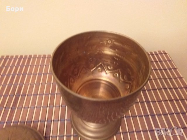 Месингов съд с капак, снимка 3 - Декорация за дома - 27606853