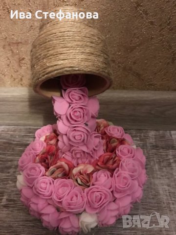 3D чаша от постояни рози подарък за влюбените Свети Валентин, снимка 2 - Декорация за дома - 27811616