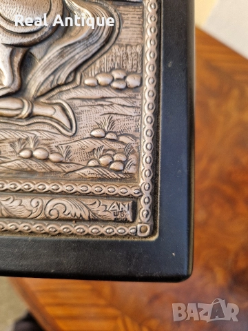 Прекрасна антикварна сребърна икона Свети Димитър със сертификат , снимка 7 - Антикварни и старинни предмети - 52653342