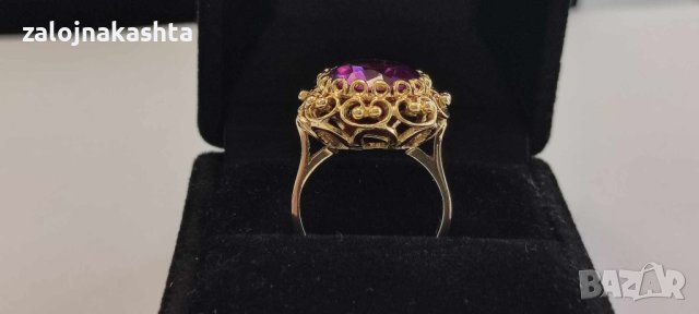 Златен пръстен с  Аметист-7,06гр/14кр, снимка 6 - Пръстени - 43671099