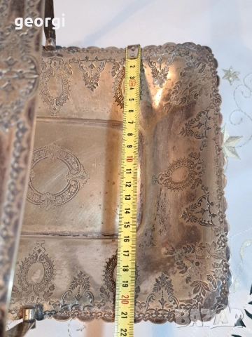 Стара английска посребрена фруктиера поднос 28/4, снимка 10 - Антикварни и старинни предмети - 51942237