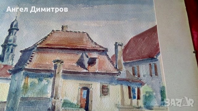 Прекрасна картина акварел 1975 K. Helm, снимка 6 - Картини - 36633286