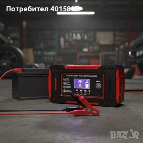 Интелигентно зарядно за акумулатор с дисплей 12V 6A импулсно, снимка 2 - Аксесоари и консумативи - 53424256