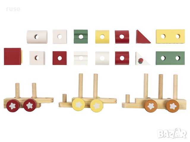 НОВИ Дървено влакче 40см с модули два модела, снимка 3 - Образователни игри - 43515577