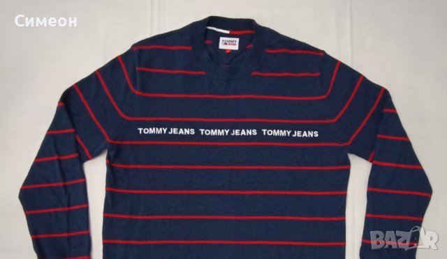 Tommy Jeans Pullover оригинален пуловер L памучен пуловер Hilfiger, снимка 2 - Пуловери - 44077784
