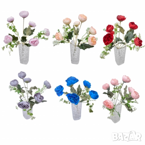 Изкуствени аранжировки с божури, снимка 9 - Други стоки за дома - 52137670