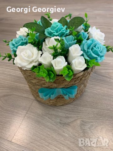 Цветя от глиц.сапун, снимка 8 - Изкуствени цветя - 37135788