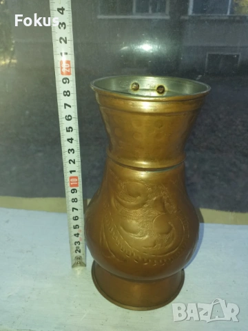 Страхотна кована медна кана за вино бакър бокал, снимка 4 - Антикварни и старинни предмети - 53508372